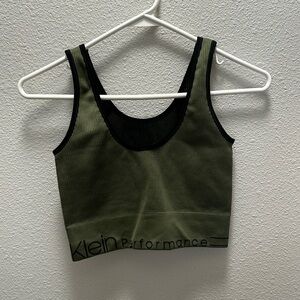 Never worn Calvin Klein green ribbed crop top